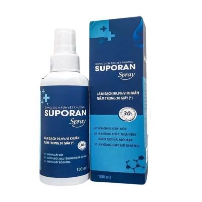 Dung dịch điện hóa SUPORAN Spray 100ml – Hỗ trợ làm sạch vết thương, loại bỏ vi khuẩn và nấm