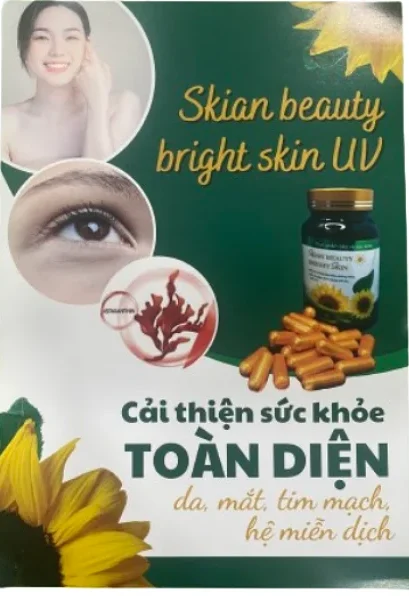 SKIAN BEAUTY BRIGHT SKIN (Hộp 60 viên) – Hỗ trợ làm sáng da, giảm nám sạm và chống oxy hóa