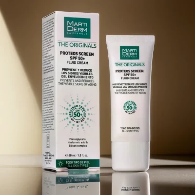 MartiDerm Proteos Screen SPF50+ Fluid Cream 40ml – Kem chống nắng và hỗ trợ giảm nếp nhăn