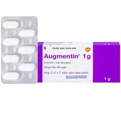 Thuốc Augmentin 1g GSK điều trị nhiễm khuẩn (2 vỉ x 7 viên)
